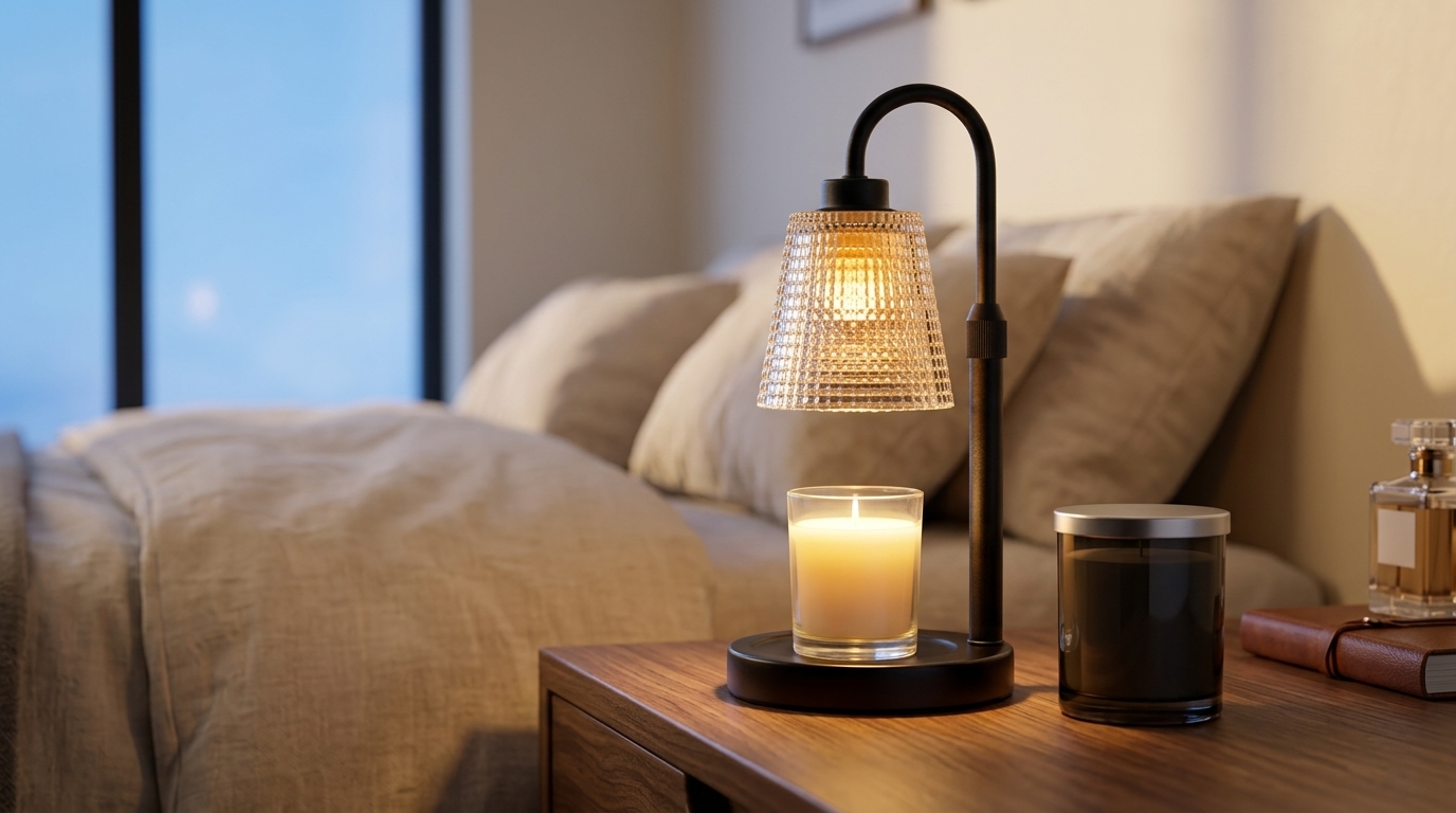 HavenGlow on a bedside table in a luxury bedroom
