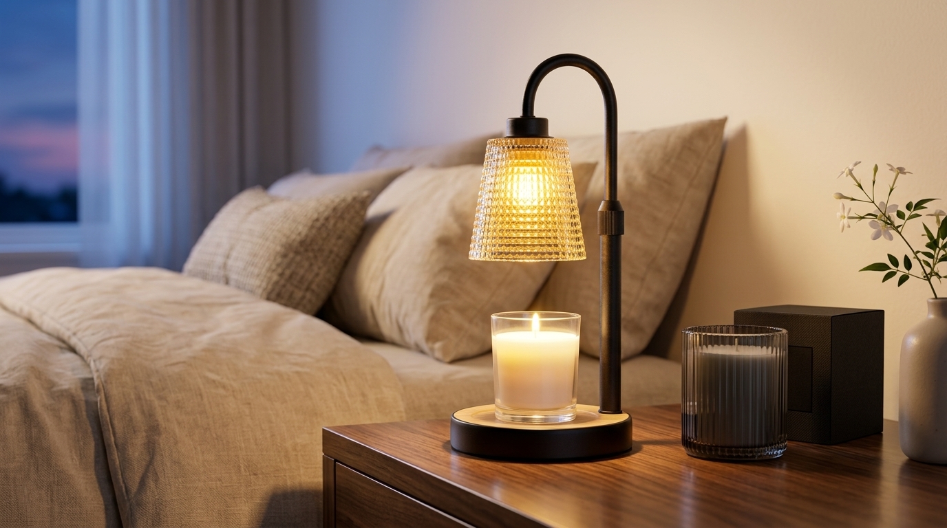 Close-up of HavenGlow candle warmer